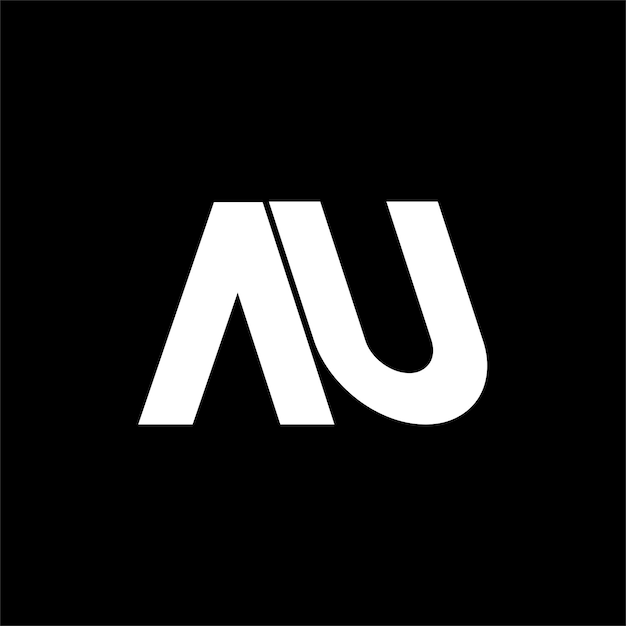 Logotipo de letra PrintAU o UA Único atractivo creativo moderno inicial AU UA AU logotipo de icono de letra basado en inicial