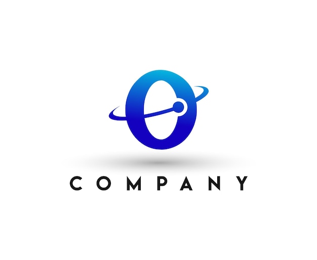 Logotipo de la letra Q del logotipo de la órbita de gravedad cero