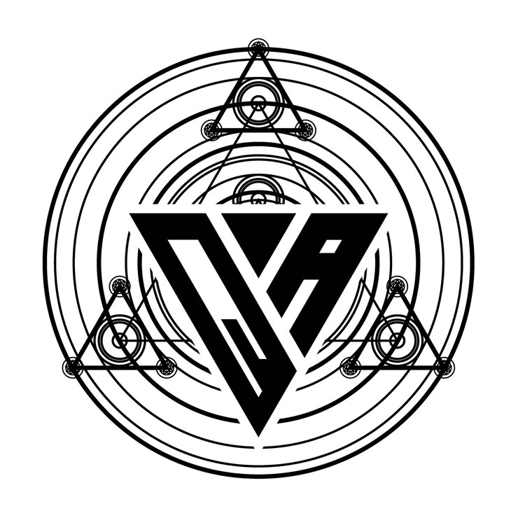 Vector logotipo de letra qa monogram con plantilla de diseño de forma triangular con adornos geométricos sagrados