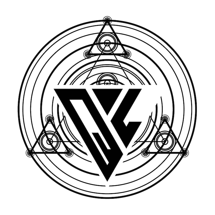Vector logotipo de letra ql monogram con plantilla de diseño de forma triangular con adornos geométricos sagrados