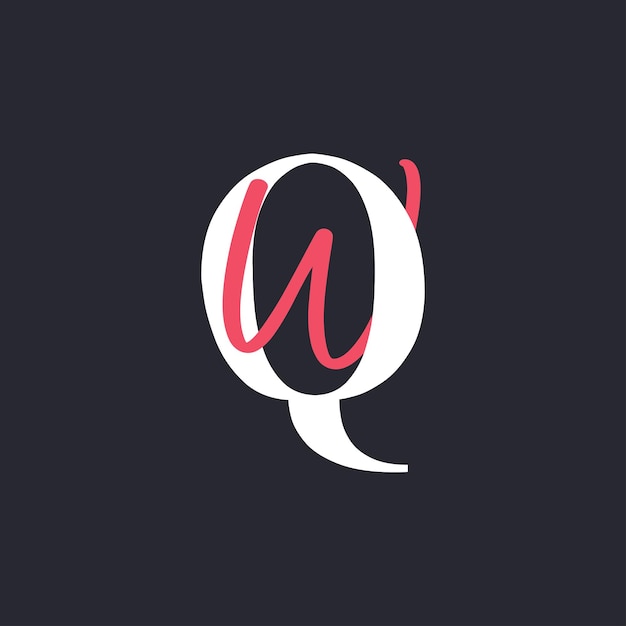 Logotipo de la letra QW perfectamente mezclado Iniciales Diseño del logotipo de la carta QW