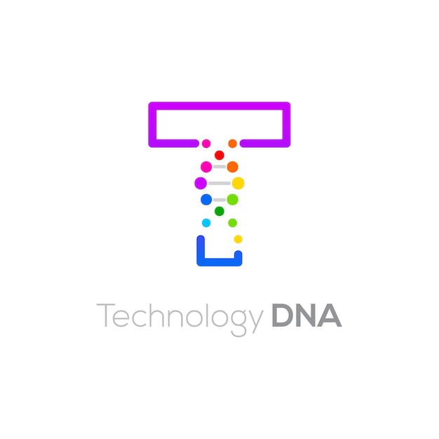 Logotipo de la letra R con el concepto de ADN de biotecnología para la empresa de negocios Medicine Science Laboratory