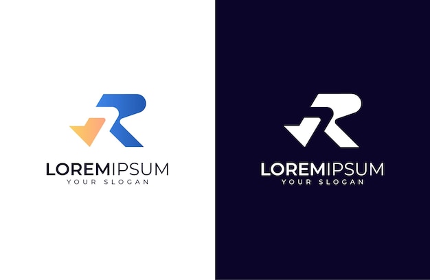 logotipo de la letra R con diseño de concepto moderno