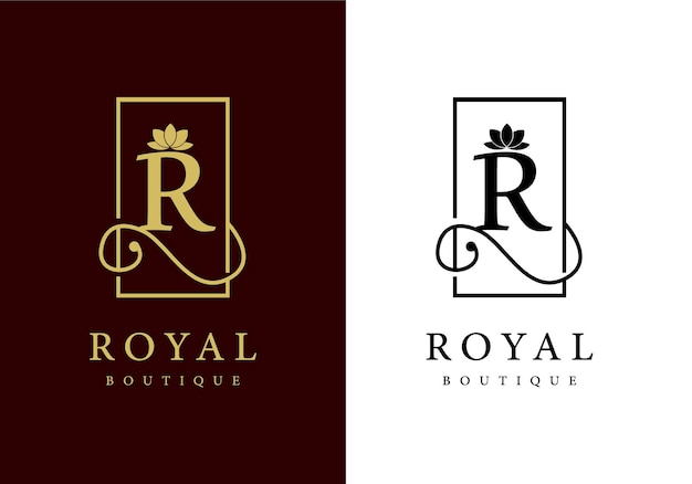 El logotipo de la letra R es adecuado para salones, boutiques y más.