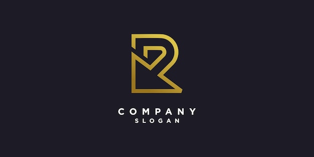 Logotipo de la letra R con un estilo único moderno Premium Vector parte 10