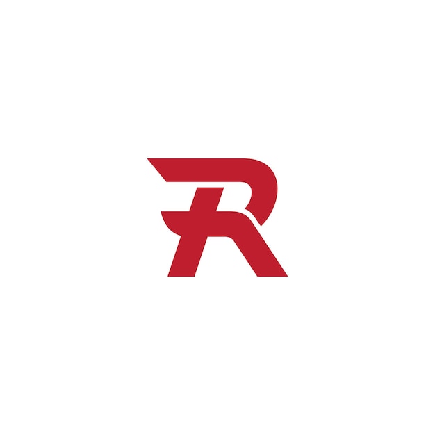 Logotipo de la letra R con estilo vectorial de diseño plano de color rojo
