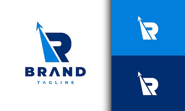 Logotipo de la letra R flecha hacia arriba