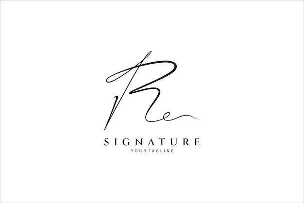 Logotipo de letra R manuscrita Vector de firma simple