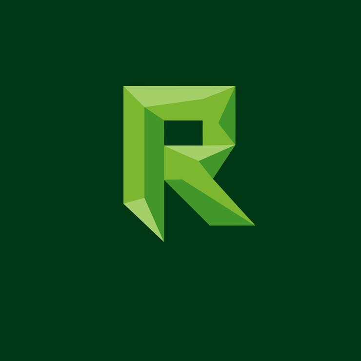 Vector el logotipo de la letra r verde geométrica