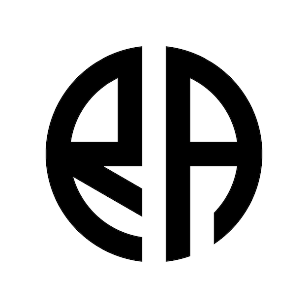 El logotipo de la letra RA en estilo monograma puede utilizarse como símbolo comercial y de la empresa