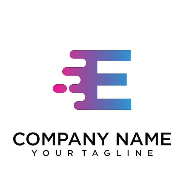 Logotipo de letra rápida E