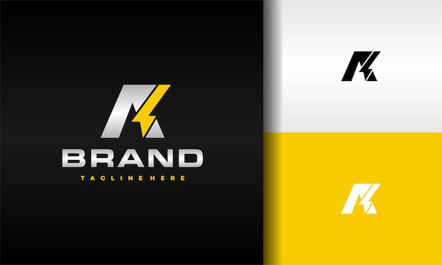 logotipo de la letra A relámpago