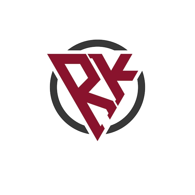 Logotipo de letra RK Monograma en diseño de triángulo en negrita con fondo circular Logotipo de carta RK profesional Perfecto para la marca de negocios moderna y el concepto de emblema elegante