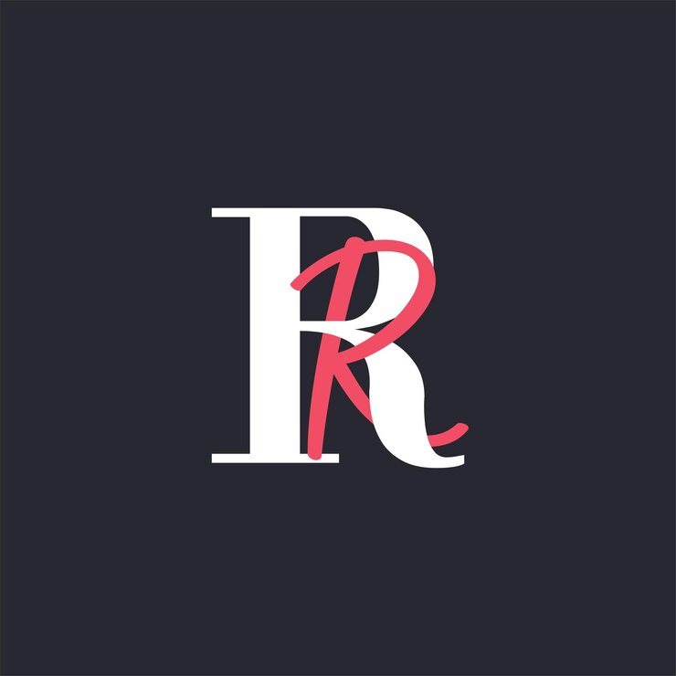 Vector logotipo de la letra rr perfectamente mezclado iniciales diseño del logotipo de la carta rr