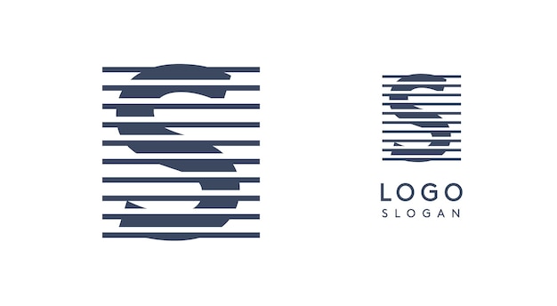Logotipo de letra s abstracta con líneas horizontales logotipo con efecto a rayas para empresas creativas