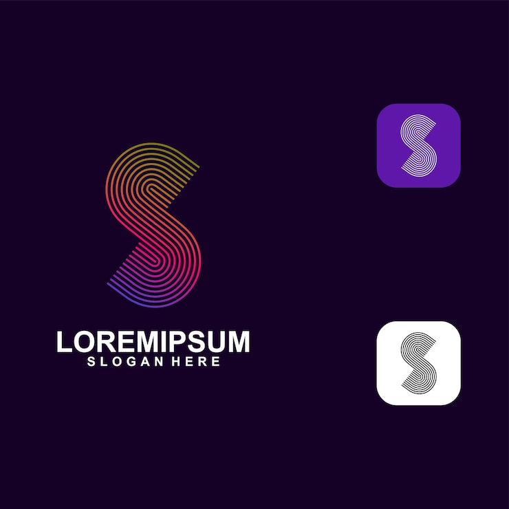 Vector logotipo de la letra s de arte lineal