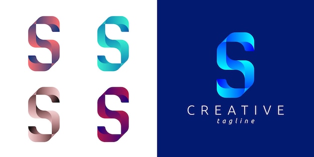 Vector logotipo de la letra s con color degradado moderno