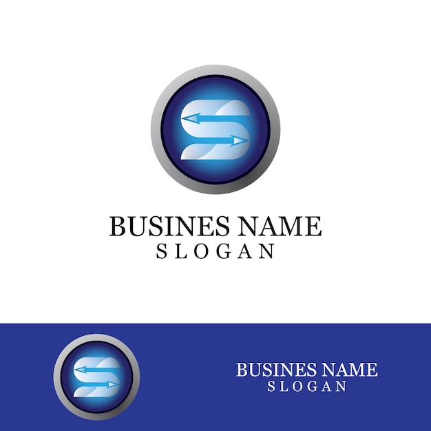 Vector logotipo de letra s corporativa de negocios