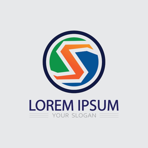 Logotipo de letra S corporativa de negocios