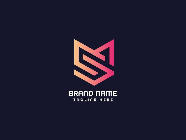 Logotipo de la letra s con forma de triángulo