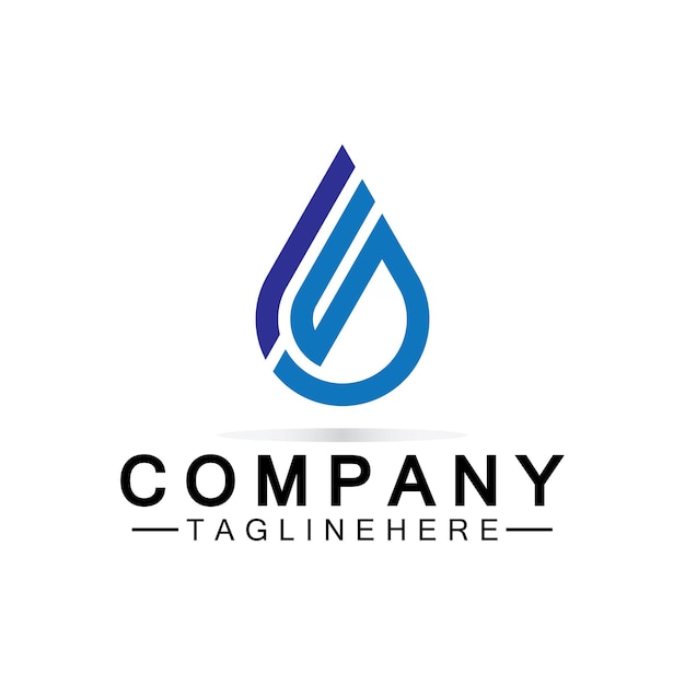 Logotipo de la letra S gota de agua azul en forma de letra S diseño del logotipo símbolo vectorial ilustración del icono