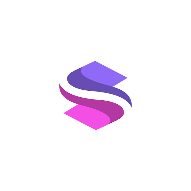 Logotipo de la letra S hecho de elementos de partículas redondas superpuestas Las transparencias se aplanan