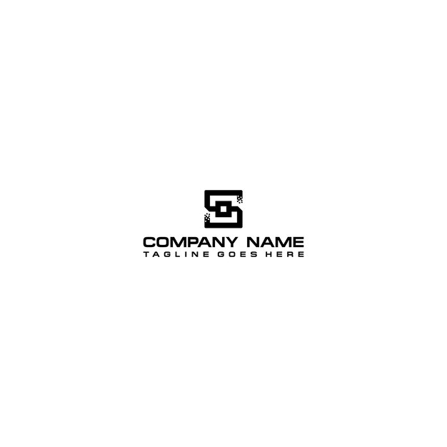 Logotipo de la letra S inicial de la línea geométrica. Elemento de plantilla de diseño de logotipo de vector plano.
