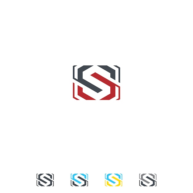 Logotipo de la letra S inicial S Logotipo de la letra Diseño de polígono Monograma Icono Vector plantilla