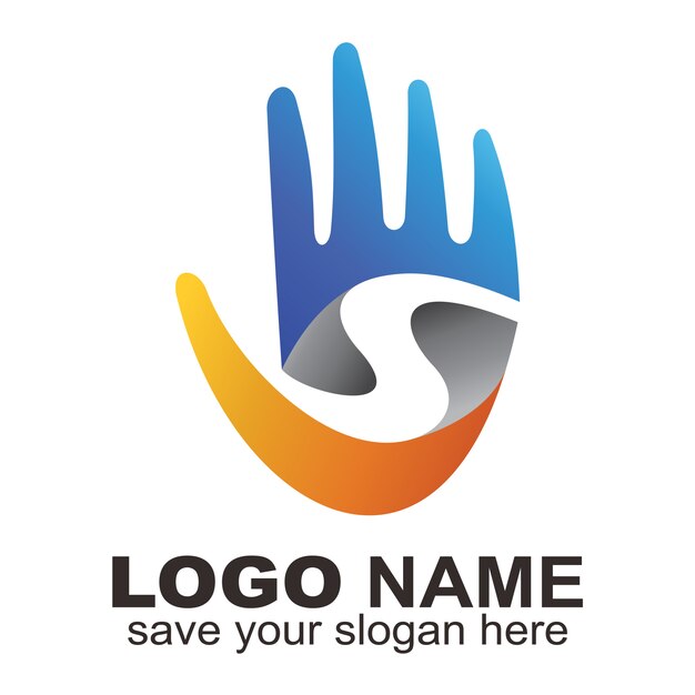 Logotipo de la letra S de la mano.