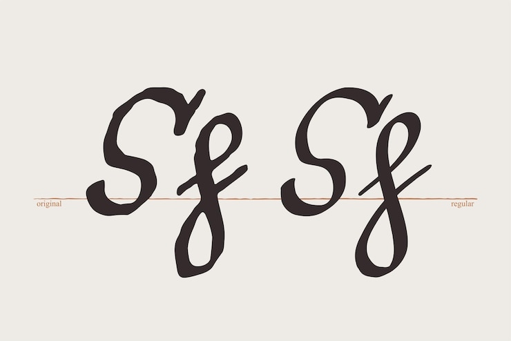 Vector logotipo de la letra s tipo de escritura medieval caligrafía original y regular set gótico de la edad media