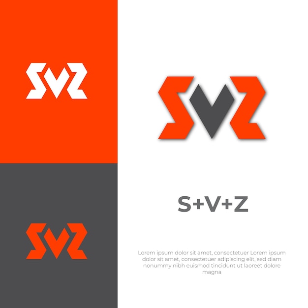 Logotipo de letra s, v, z