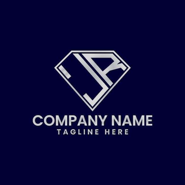 Logotipo de letra simple en marco de diamante