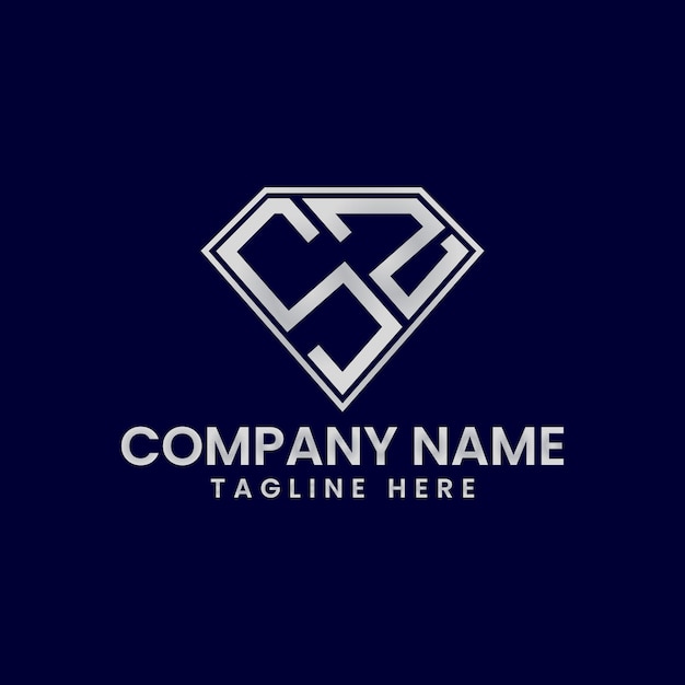 Logotipo de letra simple en marco de diamante