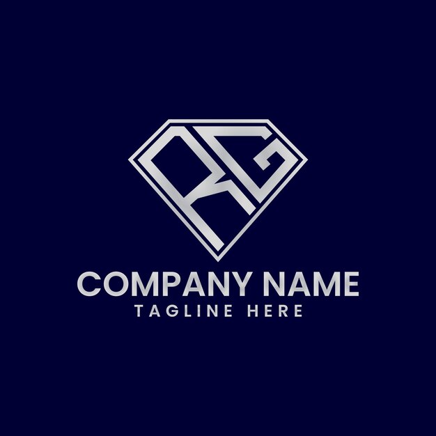 Logotipo de letra simple en marco de diamante
