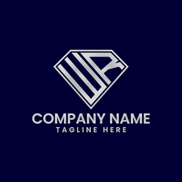 Logotipo de letra simple en marco de diamante