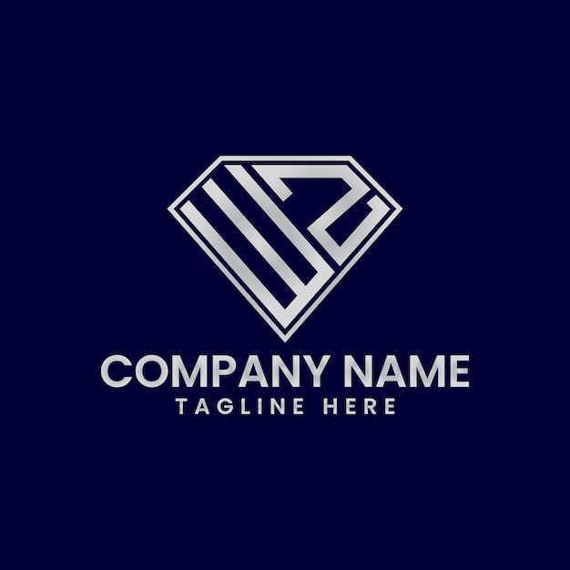 Logotipo de letra simple en marco de diamante