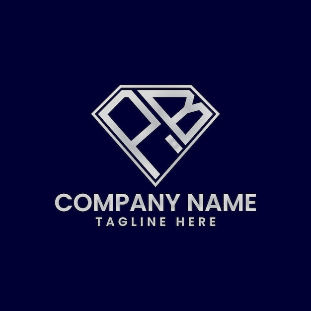 Logotipo de letra simple en marco de diamante