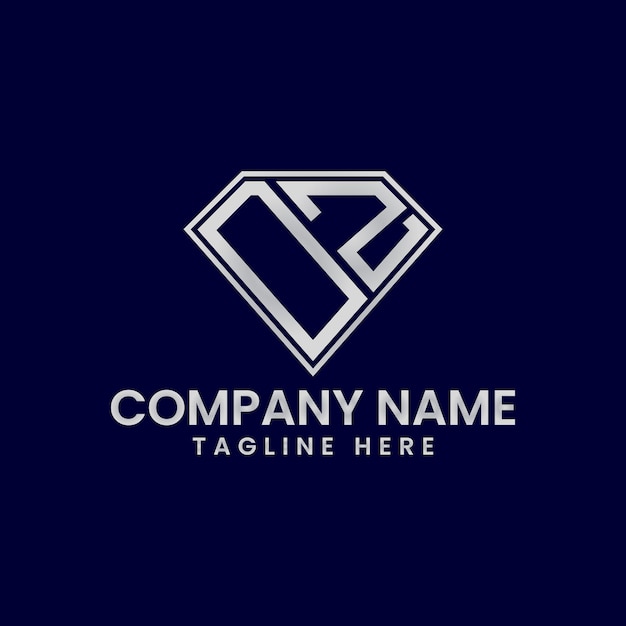 Logotipo de letra simple en marco de diamante
