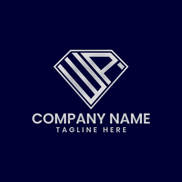 Logotipo de letra simple en marco de diamante