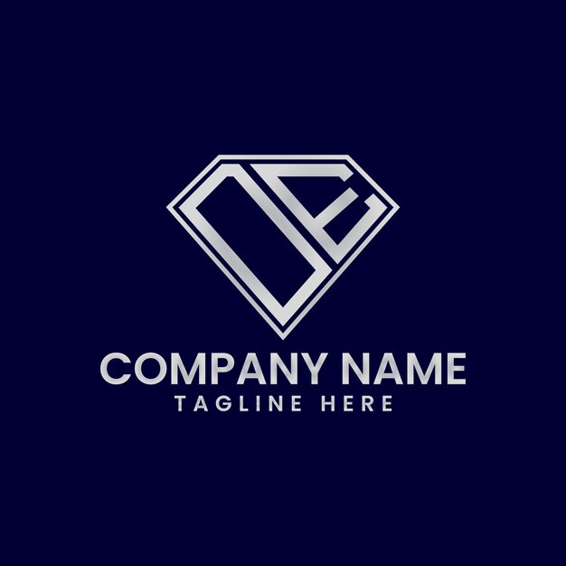Logotipo de letra simple en marco de diamante