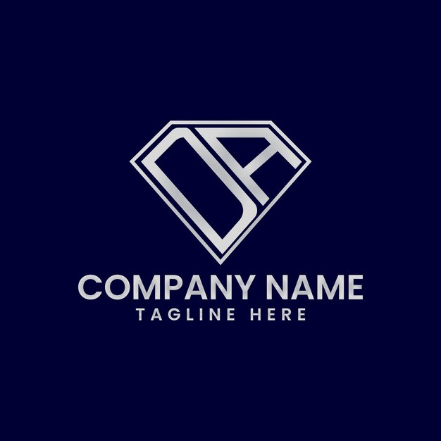 Logotipo de letra simple en marco de diamante
