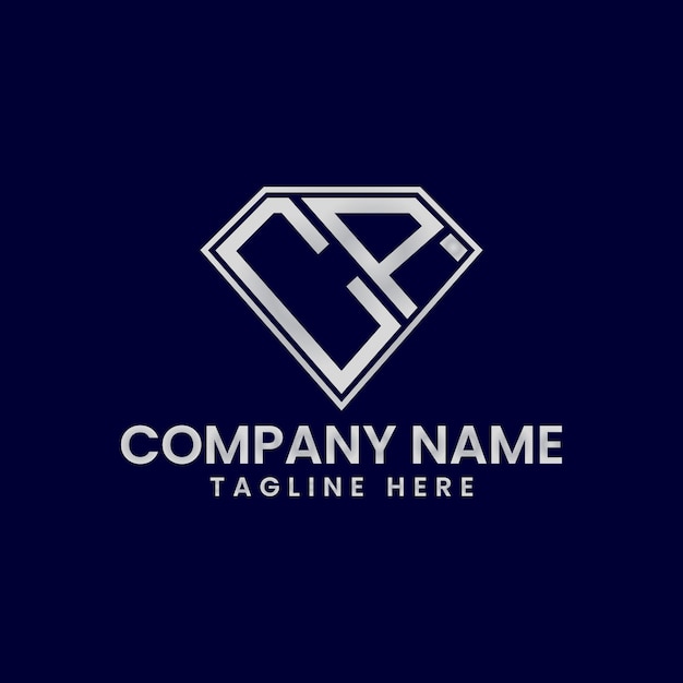 Logotipo de letra simple en marco de diamante