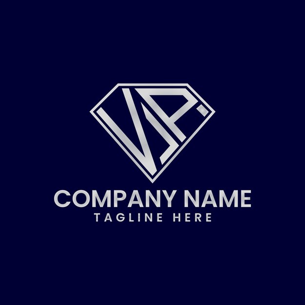Logotipo de letra simple en marco de diamante