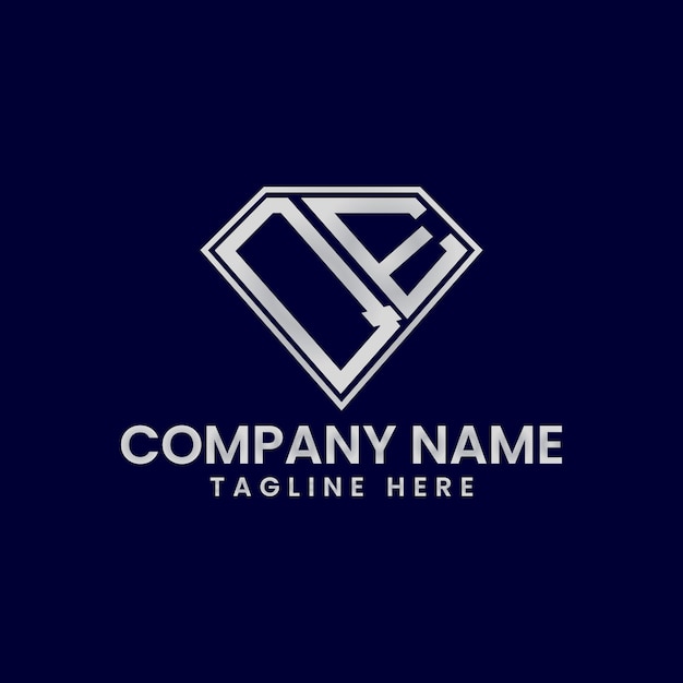 Logotipo de letra simple en marco de diamante