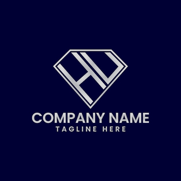 Logotipo de letra simple en marco de diamante