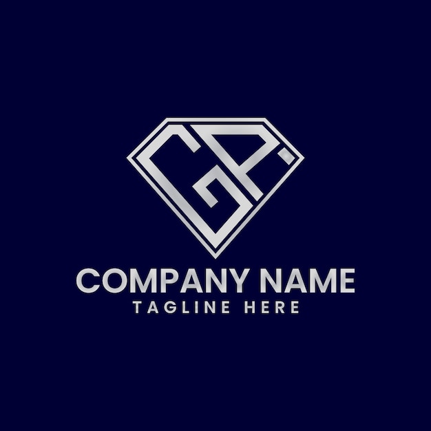Logotipo de letra simple en marco de diamante