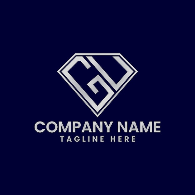 Logotipo de letra simple en marco de diamante