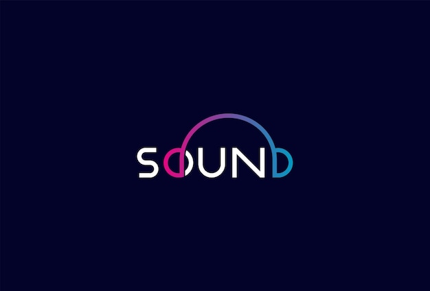 Logotipo de letra de sonido O y D con combinación de icono de auriculares en texto Logotipo de tipografía de sonido