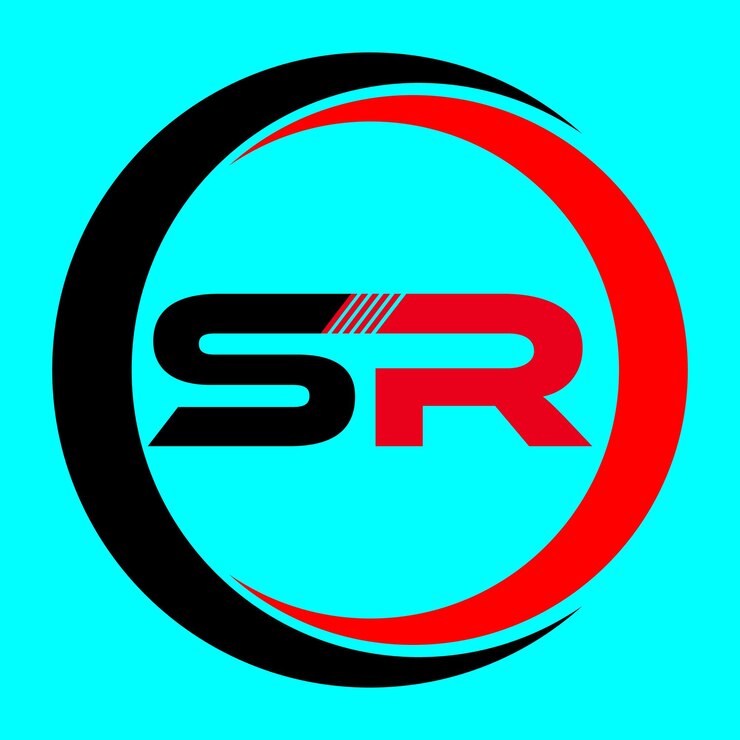 Vector logotipo de la letra sr de color rojo y negro