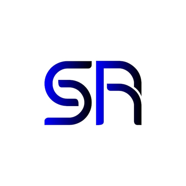 Logotipo de la letra sr en estilo moderno